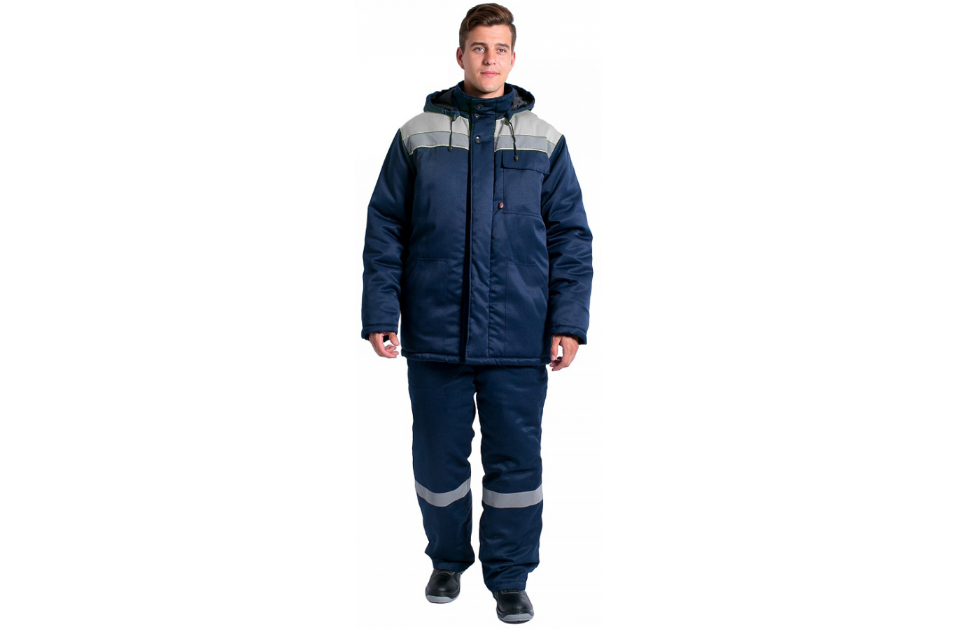 Куртка зимняя Эксперт-Люкс NEW (тк.Смесовая,210), т.синий/серый