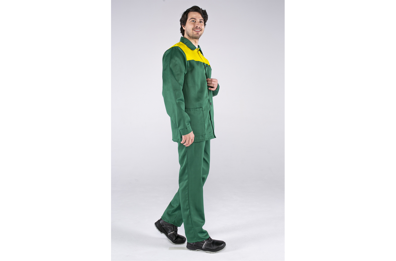 Костюм Стандарт (тк.Смесовая,210) брюки, зеленый/желтый