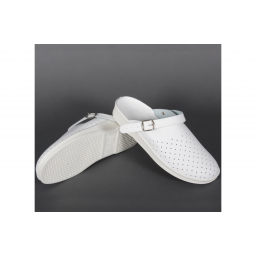Сабо мужские нат.кожа ПВХ, белый