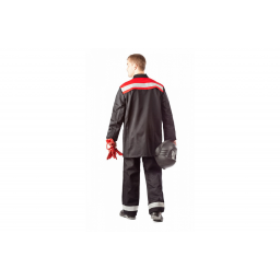 Костюм сварщика Премиум 2 кл.защиты (тк.100% хб,420), черный/красный