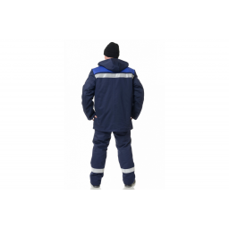 Костюм сварщика зимний Премиум 2 кл.защиты (тк.100% хб,420), т.синий/васильковый