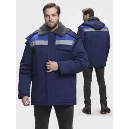 Куртка зимняя Бригада СОП (тк.Смесовая,210), т.синий/васильковый