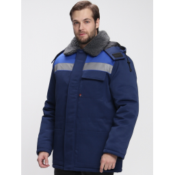 Куртка зимняя Бригада СОП (тк.Смесовая,210), т.синий/васильковый