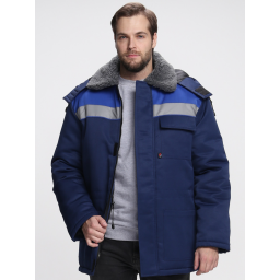 Куртка зимняя Бригада СОП (тк.Смесовая,210), т.синий/васильковый
