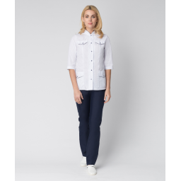 Костюм женский Орхидея (тк.ТиСи), белый/т.синий