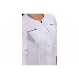 Халат женский №242 (тк.ТиСи) DoctorBIG, белый/бирюзовый (0/39)