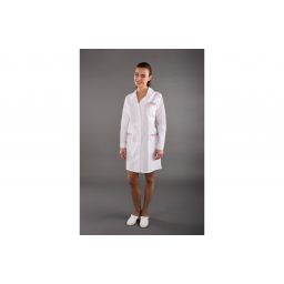 Халат женский Ирис (тк.ТиСи), белый/розовый