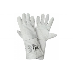 Краги спилковые серые без подкладки