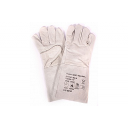 Краги спилковые серые без подкладки