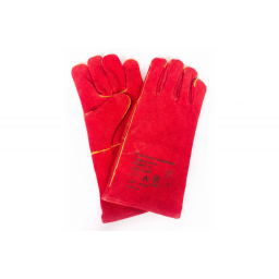 Краги спилковые красные с подкладкой (тип ТРЕК)