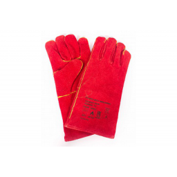 Краги спилковые красные с подкладкой (тип ТРЕК)