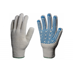 Перчатки х/б 10кл. СТАНДАРТ с ПВХ ПРОТЕКТОР 39-41гр. 116текс, белые