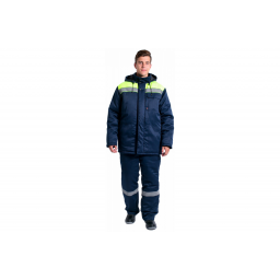 Куртка зимняя Эксперт-Люкс NEW (тк.Смесовая,210), т.синий/лимонный