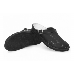 Сабо мужские нат.кожа ПВХ, черный