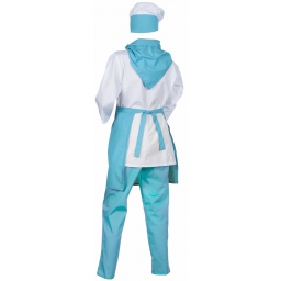 Костюм женский повара Шеф (тк.ТиСи), белый/бирюзовый