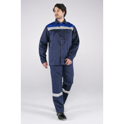 Костюм Стандарт СОП усиленный (тк.Смесовая,210) брюки, т.синий/васильк