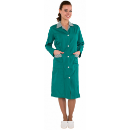 Халат женский Надежда (тк.ТиСи), зеленый/полоска