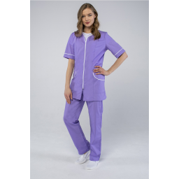 Женский костюм Вера (ткань ТиСи), сиреневый/белый