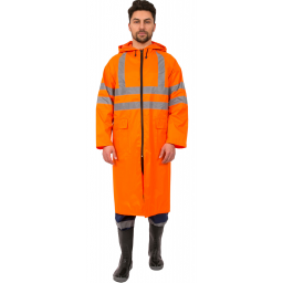 Плащ влагозащитный сигнальный СОП (Нейлон/ПВХ,180), оранжевый