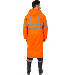 Плащ влагозащитный сигнальный СОП (Нейлон/ПВХ,180), оранжевый