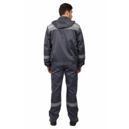 Костюм Титан СОП с капюшоном (тк.Смесовая,210) п/к, т.серый/св.серый