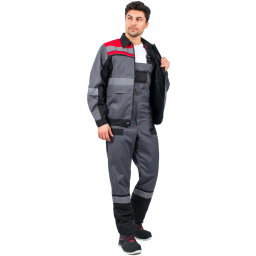 Костюм Виват-2 Премиум (тк.Смесовая,240) п/к, серый/черный/красный