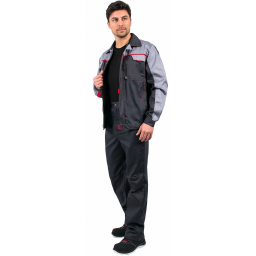 Костюм Фаворит-1 Премиум (тк.Смесовая,240) брюки, т.серый/св.серый