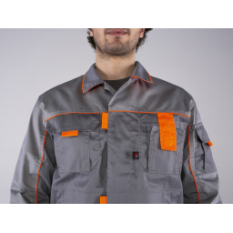 Костюм Союз-Профессионал-1 (тк.Балтекс,240) брюки, серый/св.серый/оран