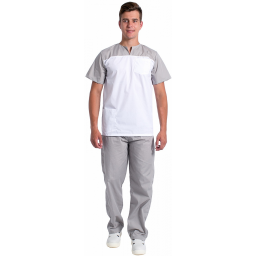 Костюм мужской Стоматолог (тк.ТиСи), серый/белый