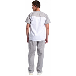 Костюм мужской Стоматолог (тк.ТиСи), серый/белый