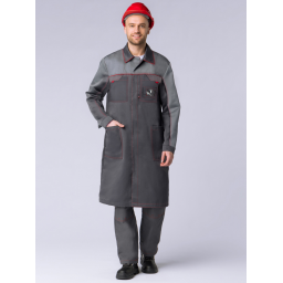 Халат Фаворит Премиум (тк.Смесовая,240), т.серый/св.серый