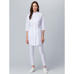 Халат Симпл-001 (тк.Смесовая,120) MedLine, белый