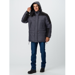 Куртка зимняя Премиум (тк.Мембрана), т.серый меланж/черный