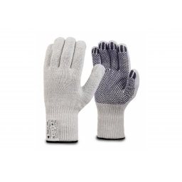 Перчатки х/б 10кл. с ПВХ ТОЧКА ГОСТ (55гр.), черные 03УТ