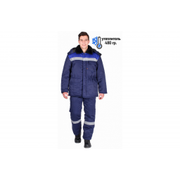 Костюм зимний Труженик-Ультра (тк.Смесовая,210) брюки, т.синий/васильковый