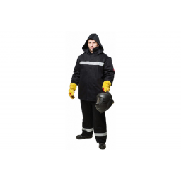 Костюм сварщика зимний WORKER 3 кл.защиты (тк.100% хб,500) КСв 126W, черный